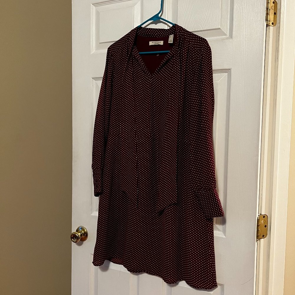 Canvas by Land’s End Polka Dot Tie Dress— size 14